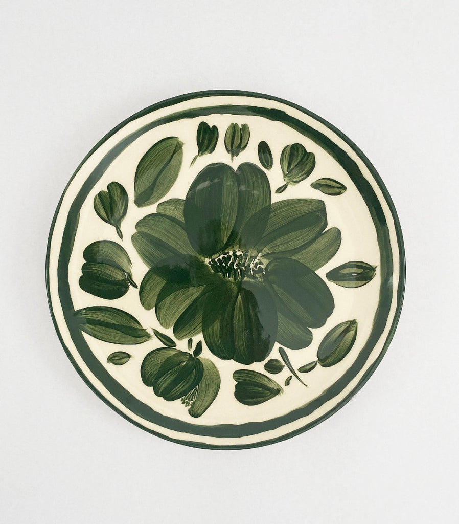 Beside Yourself Plate-Forrest Green Floral