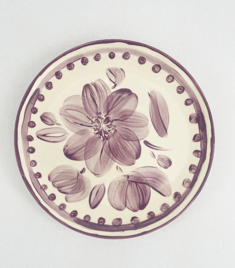 Beside Yourself Plate-Mauve Floral