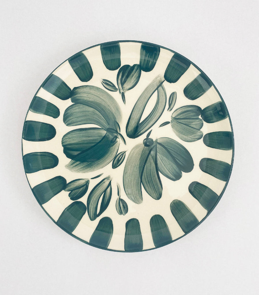 Beside Yourself Plate-Teal Floral