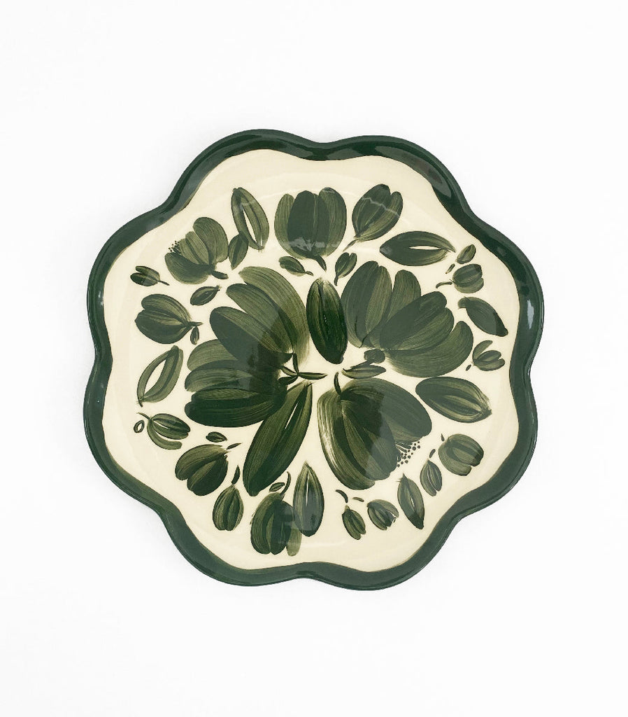 Hello Platter-Forrest Green Floral